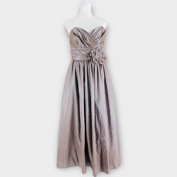 Watters Strapless Taffeta Champagne Bridesmaid Dress Formal Gown Princess  6 - Picture 2 of 11